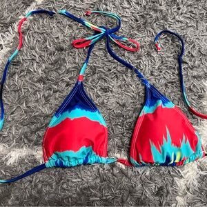 Colorful Tie-Dye Bikini Top